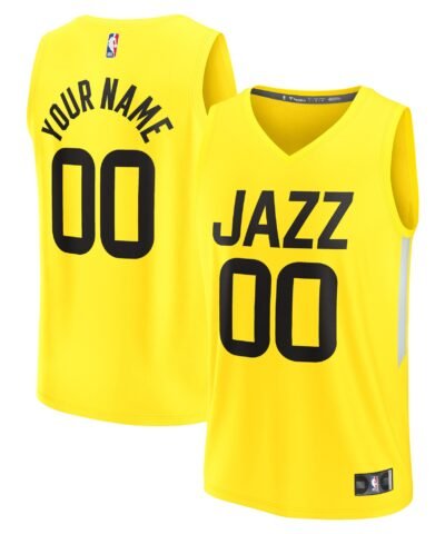 Utah Jazz Fanatics Fast Break Replica Custom Jersey - Icon Edition - Yellow