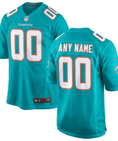 Miami Dolphins Nike Custom Game Jersey - Aqua