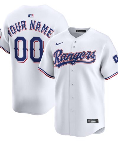 Texas Rangers Nike Home Limited Custom Jersey - White