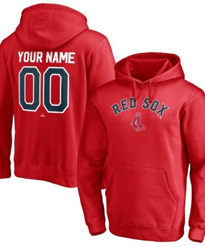 Boston Red Sox Cooperstown Winning Streak Personalized Name & Number Pullover Hoodie - Red