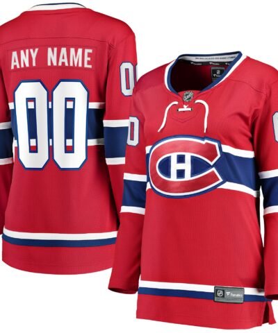 Montreal Canadiens Fanatics Women's Home Breakaway Custom Jersey - Red