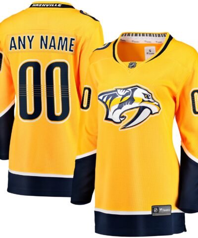 Nashville Predators Fanatics Women's Home Breakaway Custom Jersey - Yellow