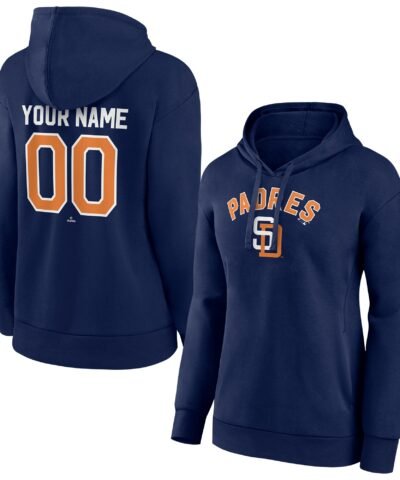 San Diego Padres Women's Personalized Cooperstown Collection Winning Streak Pullover Hoodie - Navy