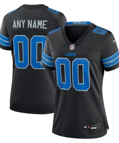 Detroit Lions Nike Women's Alternate Custom Game Jersey - Black