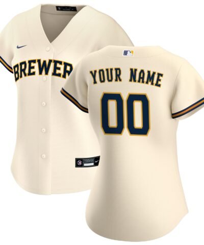 Milwaukee Brewers Nike Women's Home Replica Custom Jersey - Cream