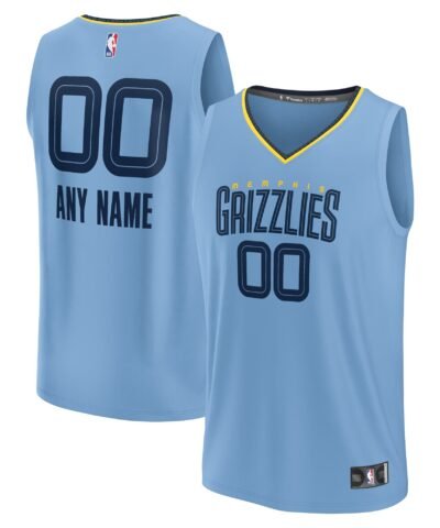 Memphis Grizzlies Fanatics Youth Fast Break Replica Custom Jersey - Statement Edition - Light Blue