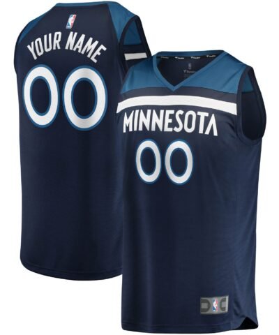 Minnesota Timberwolves Fanatics Youth Fast Break Custom Replica Jersey Navy - Icon Edition