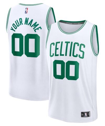 Boston Celtics Fanatics Youth Fast Break Custom Replica Jersey - White  - Association Edition
