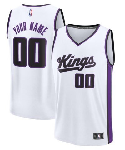 Sacramento Kings Fanatics Youth Fast Break Custom Replica Jersey - White  - Association Edition