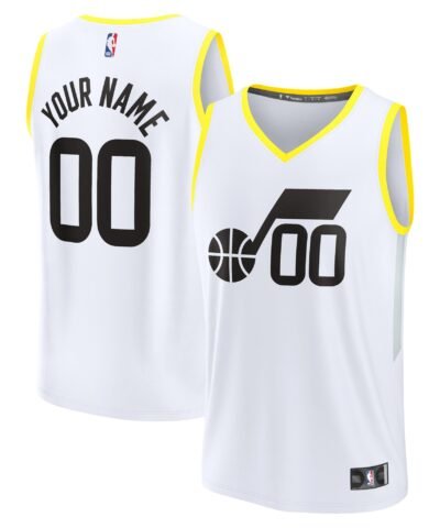 Utah Jazz Fanatics Youth Fast Break Replica Custom Jersey - Association Edition - White