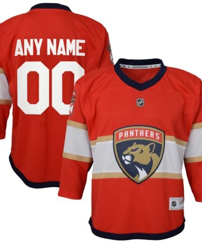 Florida Panthers Youth Home Replica Custom Jersey - Red