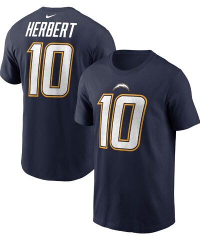 Justin Herbert Los Angeles Chargers Nike Alternate Super Chargers Name & Number T-Shirt - Navy