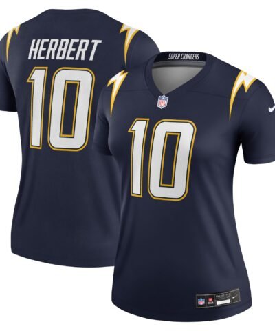 Justin Herbert Los Angeles Chargers Nike Women's Alternate Super Chargers Legend Player Performance Top - Navy