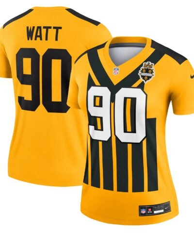 T.J. Watt Pittsburgh Steelers Nike Women's Alternate 1933 Throwback Legend Player Performance Top - Gold