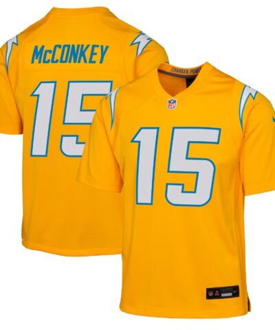 Ladd McConkey Los Angeles Chargers Nike Youth Alternate Charger Power Game Player Jersey - Gold