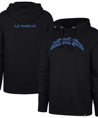 Los Angeles Chargers '47 La Familia Headline Pullover Hoodie - Black