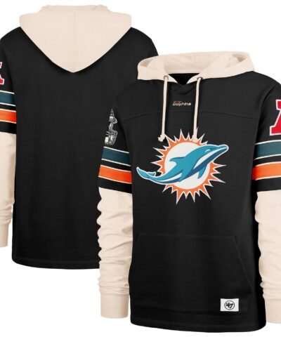 Miami Dolphins '47 Split Zone Cornerback Duo Hoodie - Black