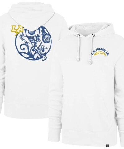 Los Angeles Chargers '47 La Familia Headline Pullover Hoodie - White
