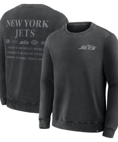 New York Jets Fanatics Deep Route Pullover Sweatshirt - Black