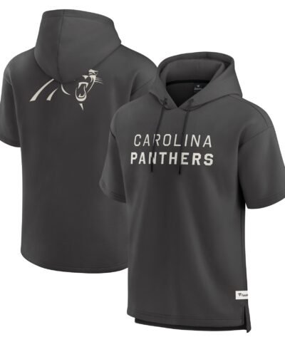 Carolina Panthers Fanatics Elements Future Ground Lettering Short Sleeve Pullover Hoodie - Charcoal