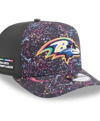 Baltimore Ravens New Era 2025 NFL Crucial Catch A-Frame 9FIFTY Snapback Hat - Black