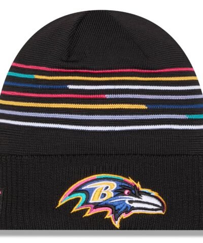 Baltimore Ravens New Era 2025 NFL Crucial Catch Cuffed Knit Hat - Black