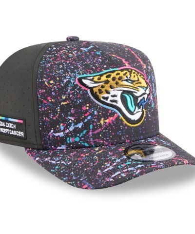 Jacksonville Jaguars New Era 2025 NFL Crucial Catch A-Frame 9FIFTY Snapback Hat - Black