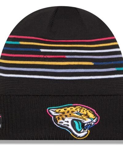 Jacksonville Jaguars New Era 2025 NFL Crucial Catch Cuffed Knit Hat - Black