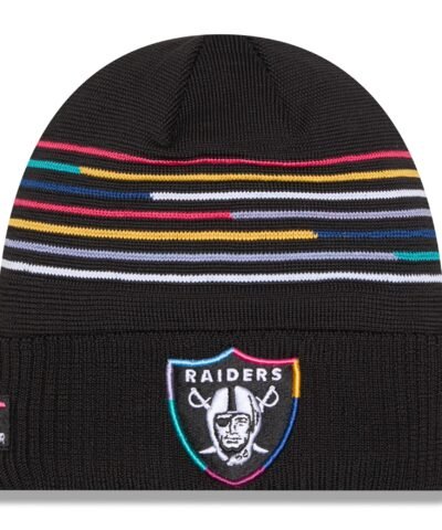 Las Vegas Raiders New Era 2025 NFL Crucial Catch Cuffed Knit Hat - Black