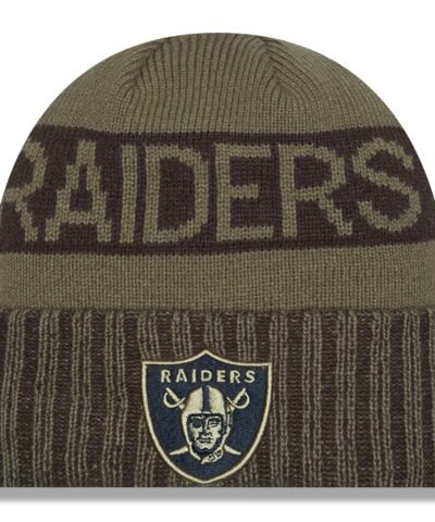 Las Vegas Raiders New Era 2025 Salute to Service Cuffed Knit Hat - Dark Green
