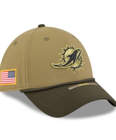 Miami Dolphins New Era 2025 Salute to Service 39THIRTY Flex Hat - Green