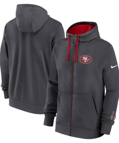 San Francisco 49ers Nike Primetime Club Full-Zip Hoodie - Anthracite