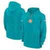Miami Dolphins Nike Sideline Jersey Performance Pullover Hoodie - Aqua