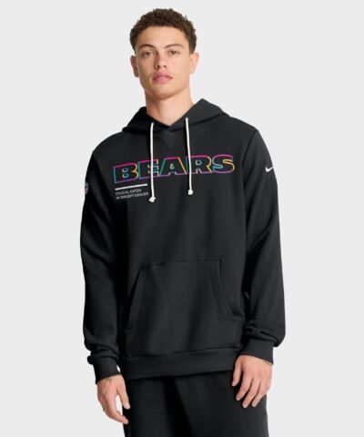 Chicago Bears Nike Tall 2025 NFL Crucial Catch Sideline Standard Issue Dri-FIT Hoodie - Black