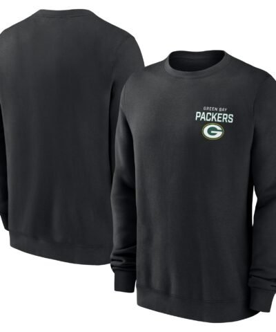 Green Bay Packers Nike Primetime Club Fleece Pullover Sweatshirt - Black