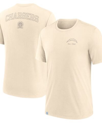 Los Angeles Chargers Nike Glory Tri-Blend T-Shirt - Cream