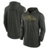 Baltimore Ravens Nike 2025 Salute to Service Sideline Dri-FIT Lightweight Hooded Pullover - Forest Green