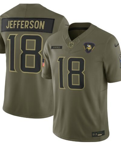 Justin Jefferson Minnesota Vikings Nike 2025 Salute to Service Limited Jersey - Olive