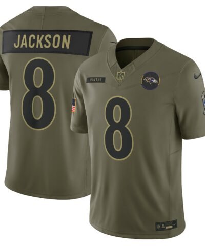 Lamar Jackson Baltimore Ravens Nike 2025 Salute to Service Limited Jersey - Olive