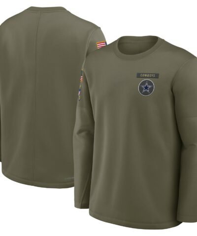Dallas Cowboys Nike 2025 Salute to Service Sideline Coaches Therma-FIT Long Sleeve Shirt - Olive