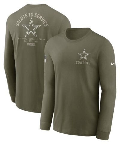 Dallas Cowboys Nike 2025 Salute to Service Sideline Long Sleeve T-Shirt - Olive
