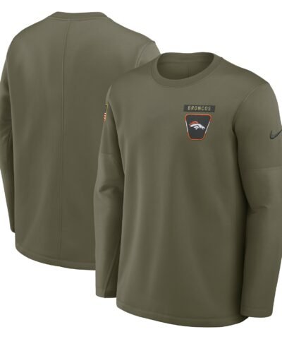 Denver Broncos Nike 2025 Salute to Service Sideline Coaches Therma-FIT Long Sleeve Shirt - Olive