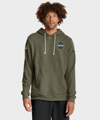 Seattle Seahawks Nike 2025 Salute to Service Sideline Standard Issue Dri-FIT Hoodie - Olive