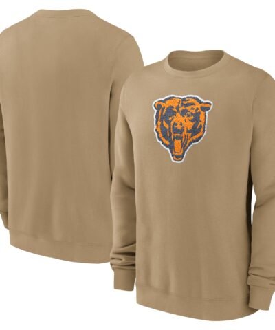Chicago Bears Nike Swing Pass Rewind Club Pullover Sweatshirt - Tan