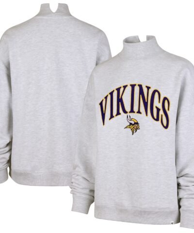 Minnesota Vikings '47 Women's Vantage Mock Neck Pullover Sweatshirt - Heather Gray