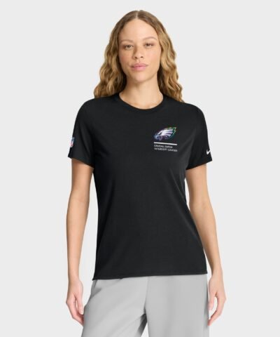 Philadelphia Eagles Nike Women's 2025 NFL Crucial Catch Tri-Blend Dri-FIT T-Shirt - Black