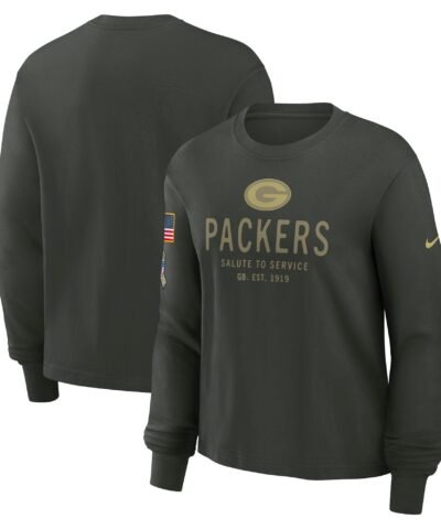 Green Bay Packers Nike Women's 2025 Salute to Service Sideline Dri-FIT Long Sleeve T-Shirt - Dark Green