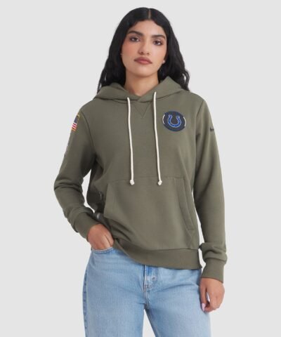 Indianapolis Colts Nike Women's 2025 Salute to Service Sideline Standard Issue Dri-FIT Hoodie - Olive