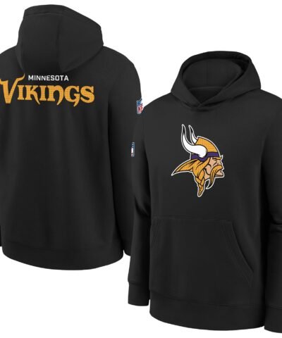 Minnesota Vikings Nike Youth Sideline Club Fleece Hoodie - Black