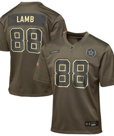 CeeDee Lamb Dallas Cowboys Nike Youth 2025 Salute to Service Game Jersey - Olive